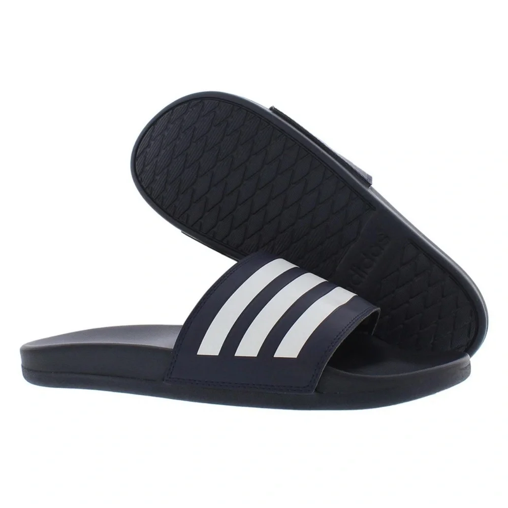 Adidas Unisex Adult Adilette Comfort Slide Sandal Size 11 Legend Ink White Navy